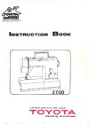 Toyota 2700.pdf sewing machine manual image preview