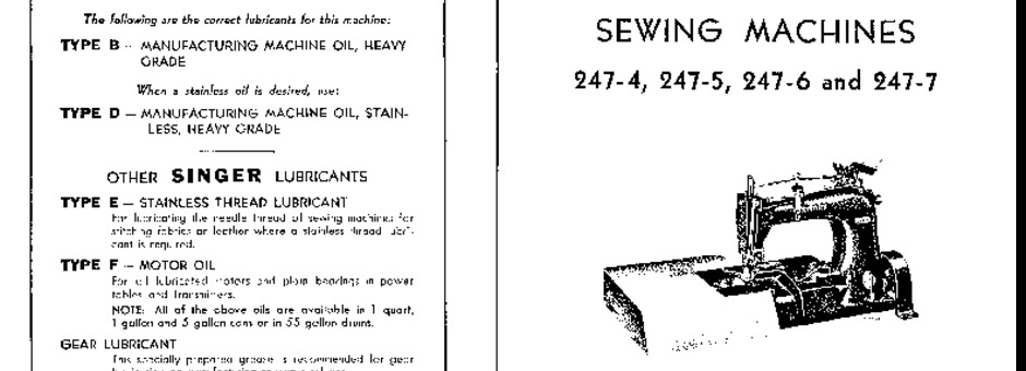 Singer 247 Sewing Machine Repair Manual