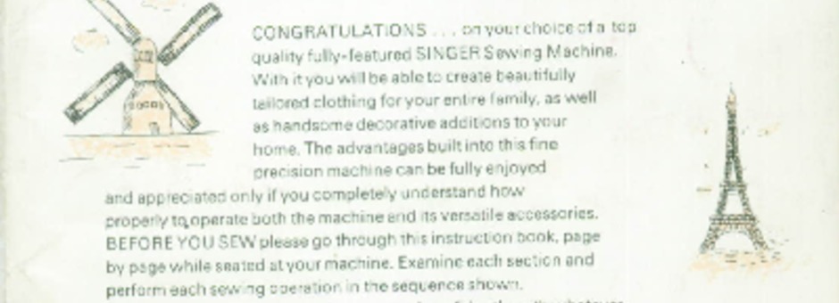Singer 457 Sewing Machine Instruction Manual for Download $9.99 PDF